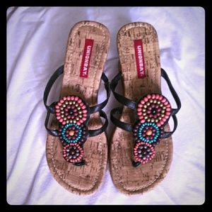 Unionbay Wedge Jeweled Sandals